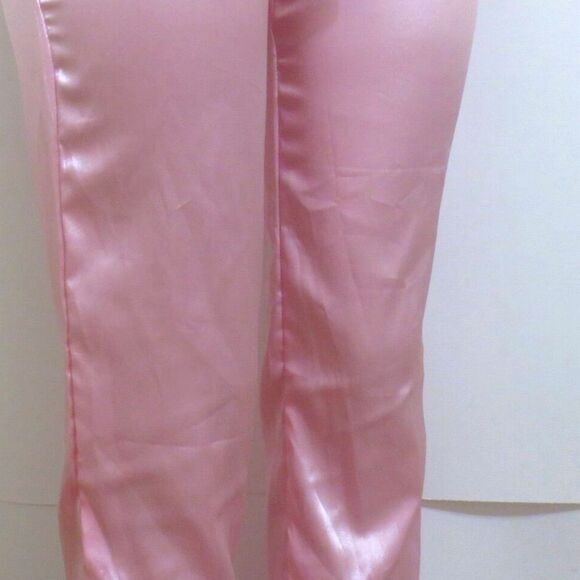 Pink Satin Feather Trim Pajama Pants Sz S NWOT - Picture 3 of 8